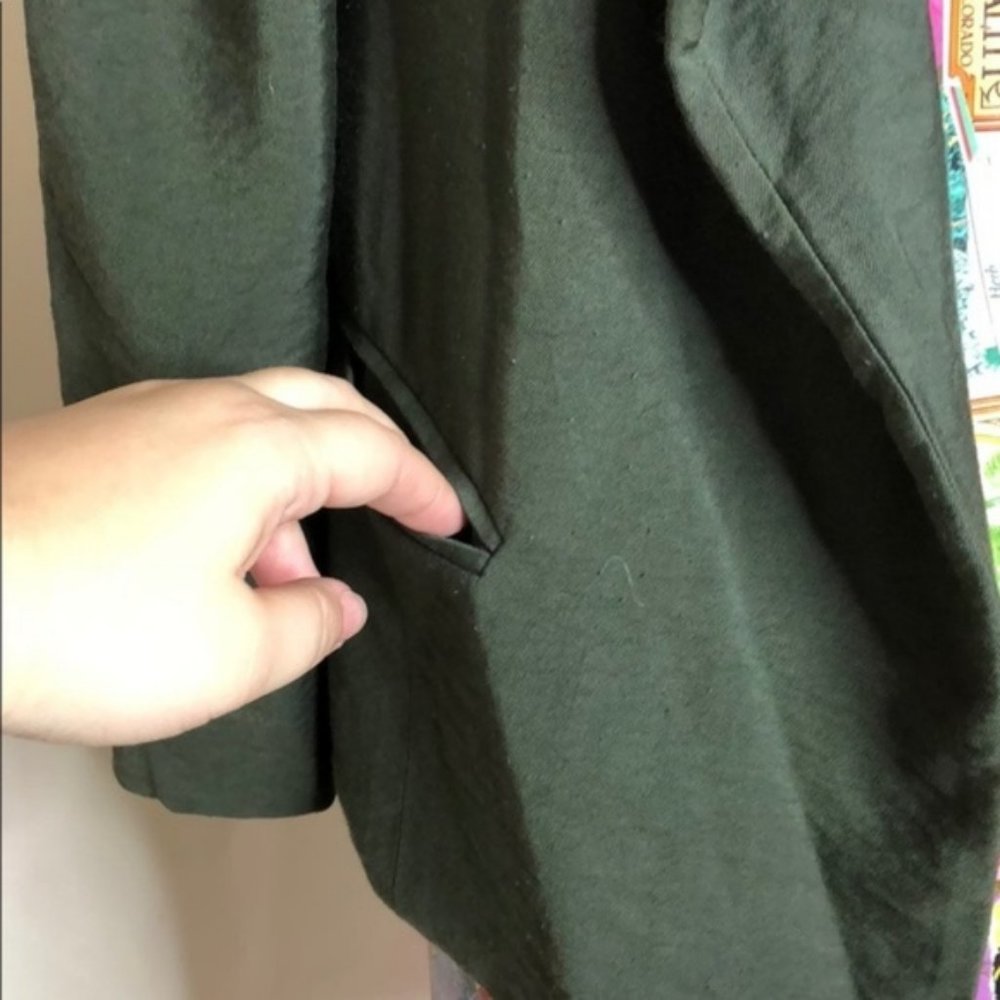 Ella Moss Draped Olive Green Cargo Blazer Floral L - Picture 5 of 7